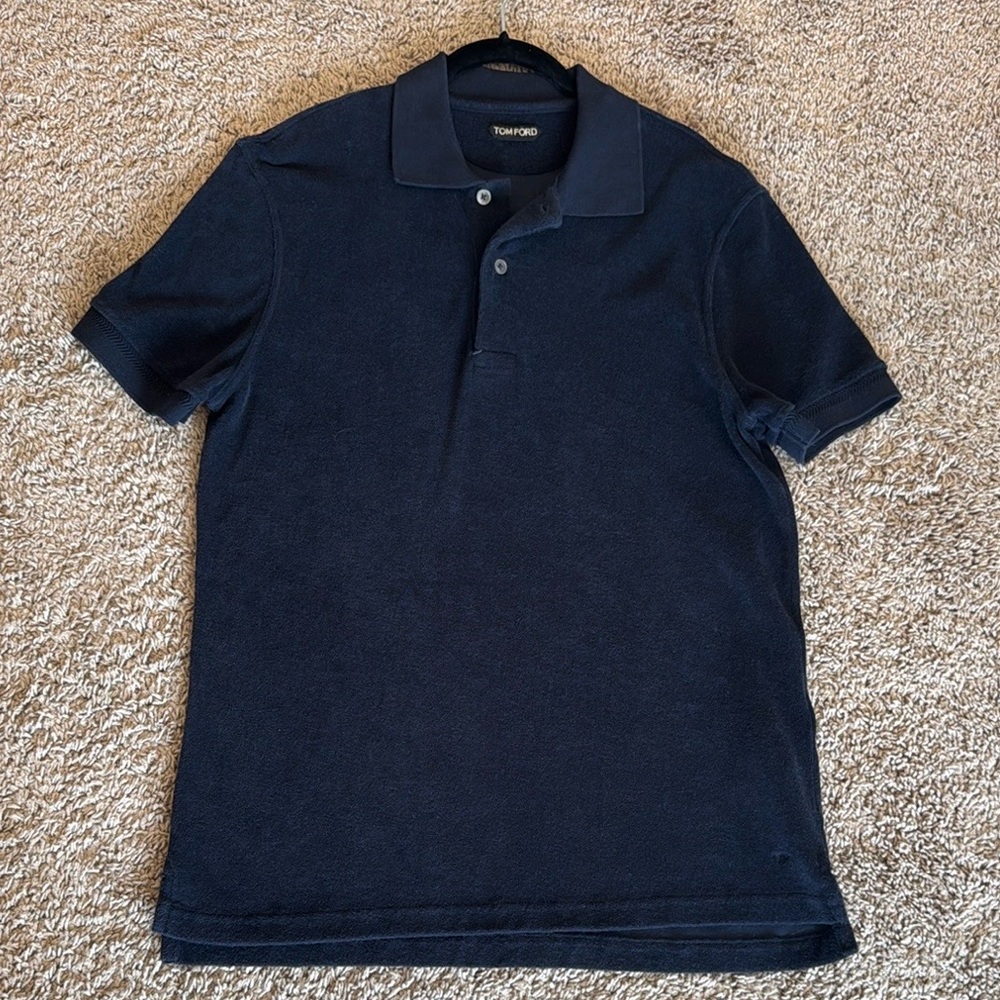 Tom Ford Navy Terry Cloth Polo shirt.
Excellent condition!